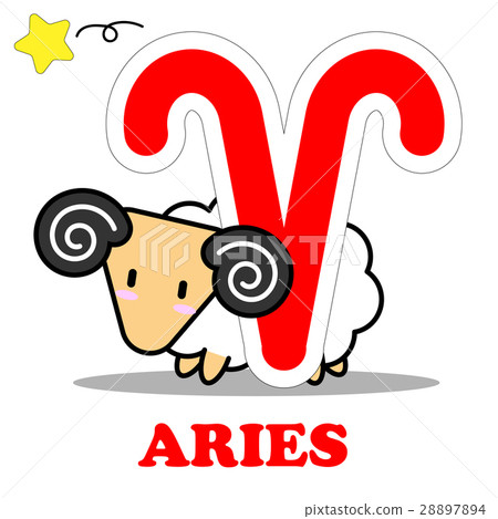 Aries cartoon with Big Zodiac sign icon vector 28897894