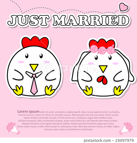 Lovely cock with pink heart in Valentine concept 28897979