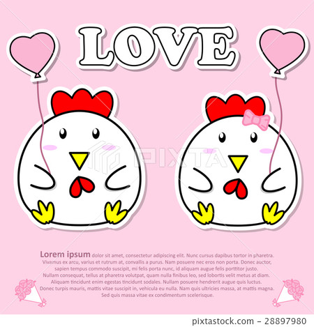 Lovely couple Cock with pink heart balloon 28897980