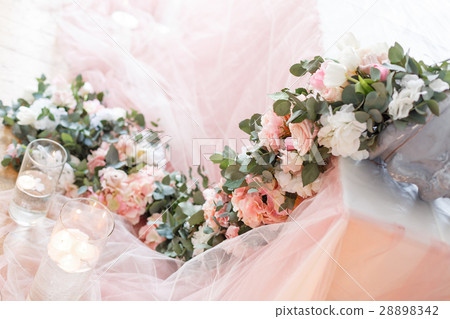 Flowers. Decoration of wedding table Flowers. Decoration of wedding table 28898342