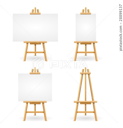 Wooden Easel or Painter Desk. Vector 28899137
