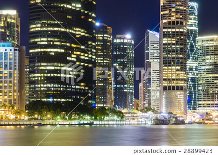 Brisbane city skyline at night 28899423