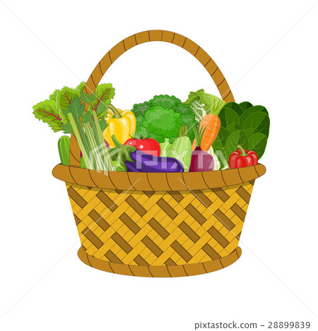 Full basket with different healthy food. 28899839
