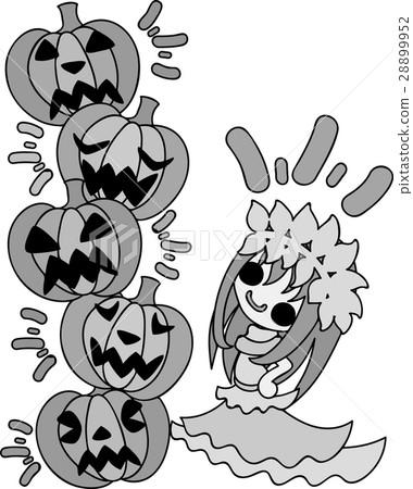 Halloween and Jack O Lantern and pretty goddess Halloween and Jack O Lantern and pretty goddess 28899952