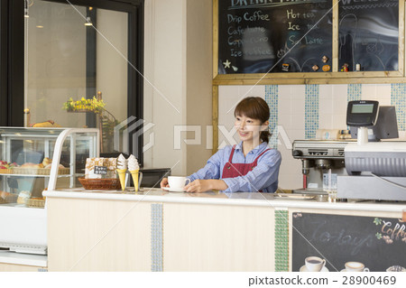 Cafe female clerk Cafe female clerk 28900469