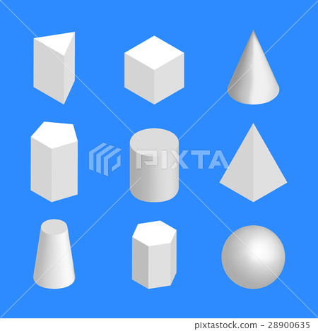 Simple geometric figures isometric, vector Simple geometric figures isometric, vector 28900635
