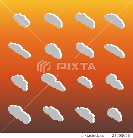 Flat icons clouds isometric, vector illustration. Flat icons clouds isometric, vector illustration. 28900636