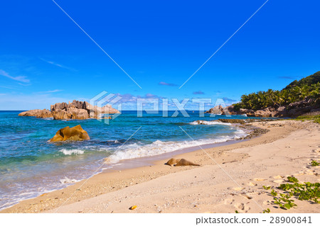Tropical beach at Seychelles 28900841