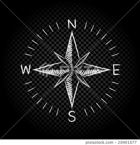 drawing compass directions dark - Stock Illustration [28901877] - PIXTA