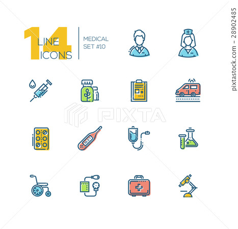Medical Equipment - thick line icons set Medical Equipment - thick line icons set 28902485