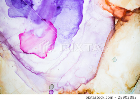 Watercolor Palette. Purple,pink,orange.close up Watercolor Palette. Purple,pink,orange.close up 28902882