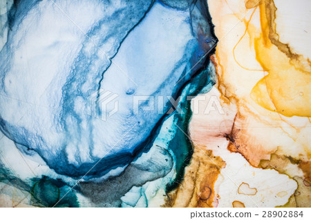 Watercolor Palette. Indigo,yellow oak.close up Watercolor Palette. Indigo,yellow oak.close up 28902884