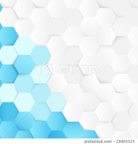 Abstract blue and white hexagons background - Stock Illustration ...