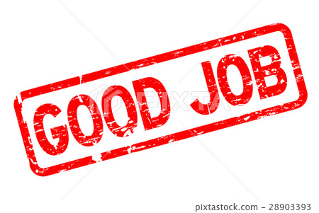 Grunge red good job square rubber seal stamp-插圖素材 [28903393] - PIXTA圖庫