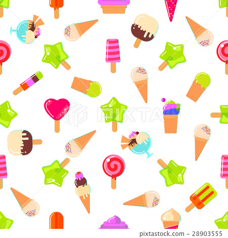 Seamless pattern with many sweets - Stock Illustration [28903555] - PIXTA