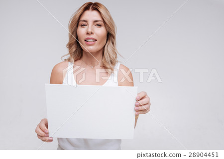 Sensual elegant lady showing blank page 28904451