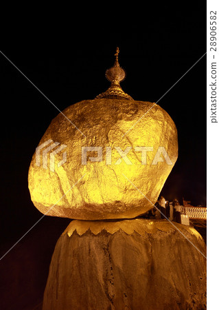 night time at Kyaiktiyo Pagoda  in myanmar 28906582