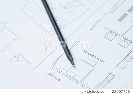 pencil on architectural drawing paper 28907796