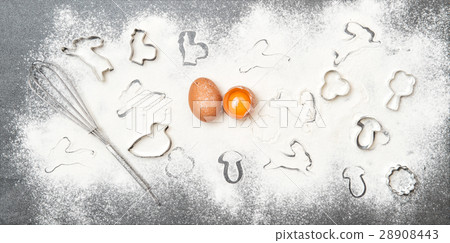 Baking ingredients Easter food background 28908443