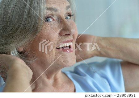 Beautiful happy elderly woman Beautiful happy elderly woman 28908951