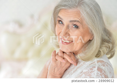 Beautiful happy elderly woman Beautiful happy elderly woman 28909012