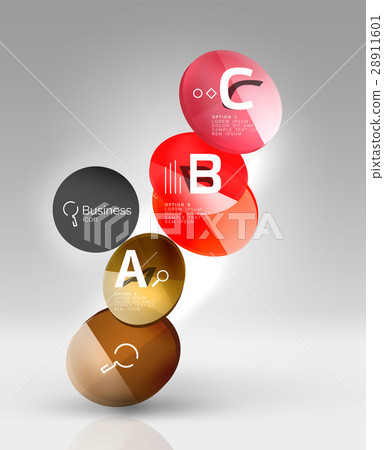 Shiny circles with text in 3d space 28911601