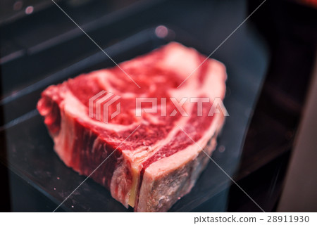 Raw fresh steak in supermarket, grocery market. Raw fresh steak in supermarket, grocery market. 28911930