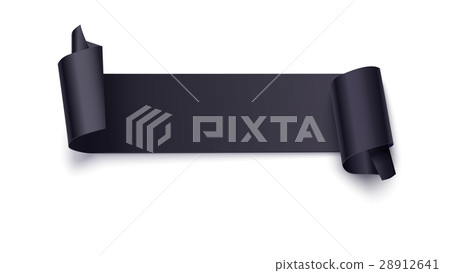 Realistic paper banner with curly corners, edges Realistic paper banner with curly corners, edges 28912641