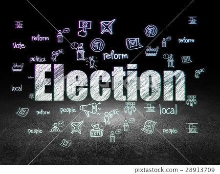 Politics concept: Election in grunge dark room Politics concept: Election in grunge dark room 28913709