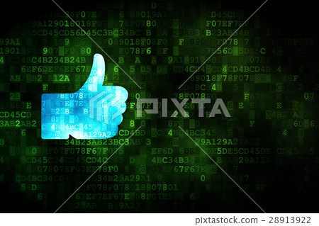 Social media concept: Thumb Up on digital 28913922