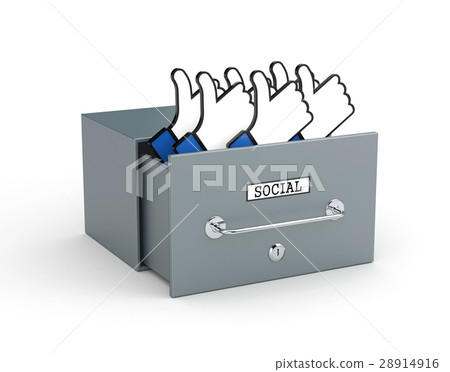Big box with likes! Social networks metaphor 28914916
