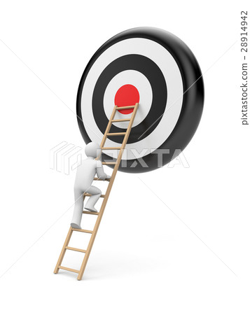 Man climbs to the stairs to the target Man climbs to the stairs to the target 28914942