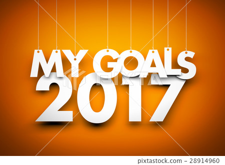 Goals in new year 2017 - word hanging Goals in new year 2017 - word hanging 28914960