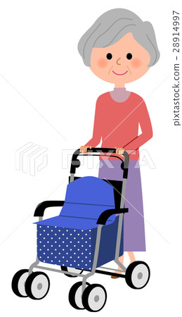 Senior woman silver car 28914997