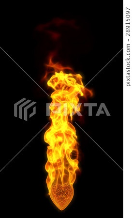 3D illustration of burning heart. 3D illustration of burning heart. 28915097