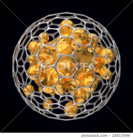 3d illustration of spherical graphene structure. 28915099