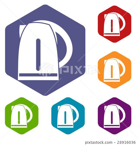Electric kettle icons set 28916036