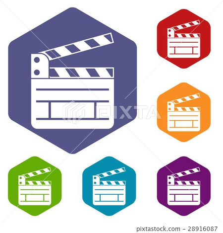 Clapperboard icons set 28916087
