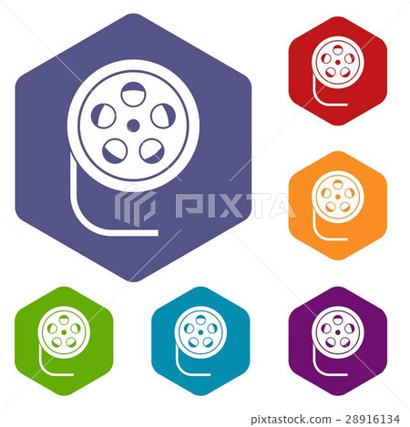 Reel with film icons set 28916134