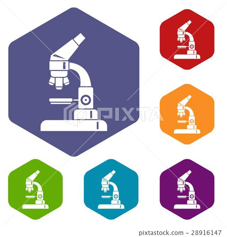 Microscope icons set 28916147