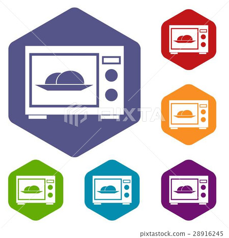 Microwave icons set 28916245