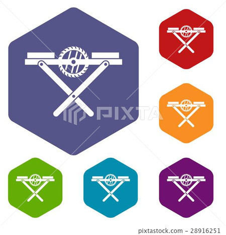 Power saw bench icons set - Stock Illustration [28916251] - PIXTA
