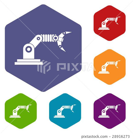 Robotic hand manipulator icons set - Stock Illustration [28916273] - PIXTA