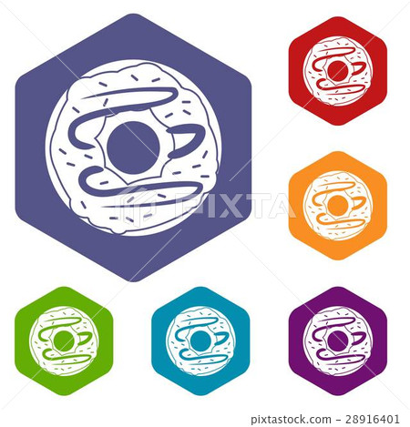 Chocolate donut icons set Chocolate donut icons set 28916401