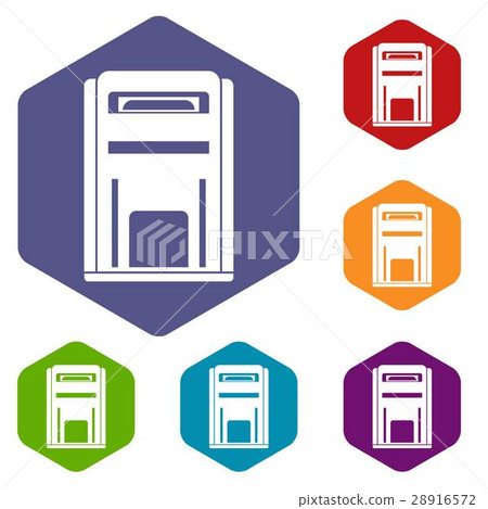 Square post box icons set - Stock Illustration [28916572] - PIXTA