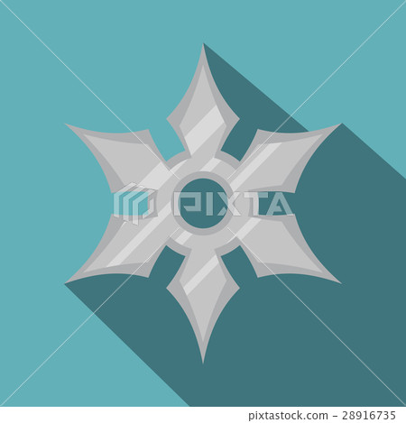 Shuriken weapon icon, flat style 28916735