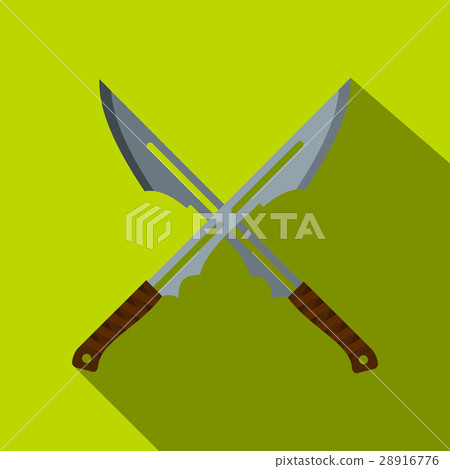 Japanese short swords icon, flat style 28916776