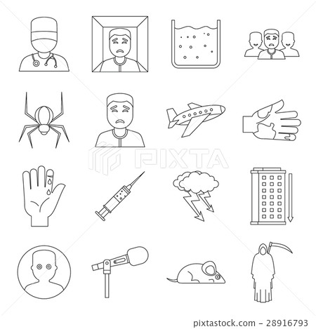 Phobia symbols icons set, outline style 28916793