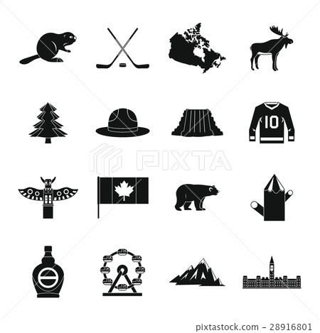 Canada travel icons set, simple style 28916801
