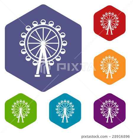 Ferris wheel icons set 28916896